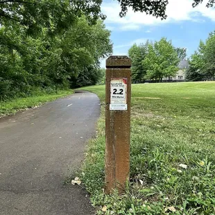 Mile Marker Along Tomahawk Creek Trail