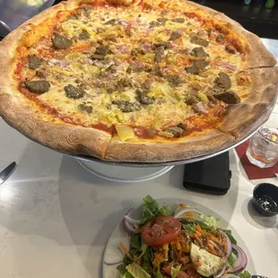 The Crew Pizza and House Salad