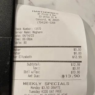 The receipt