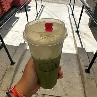 Iced Matcha with Cheese Cream