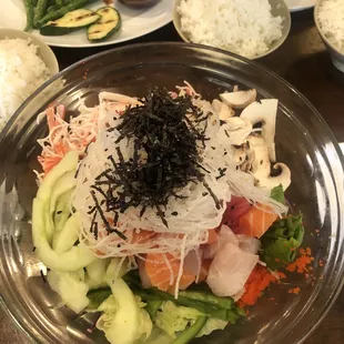 a bowl of food on a table