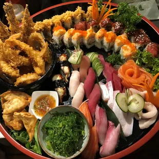 sashimi, sushi, sushi and sashimi, food