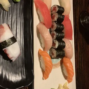 Sushi Regular Platter and Octopus Nigiri