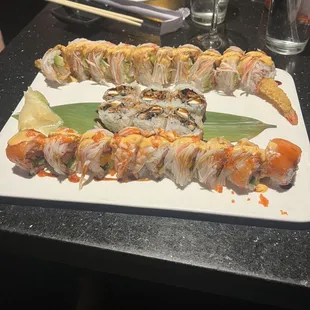 Jay roll, eel roll, and Hayashi roll. All delicious.