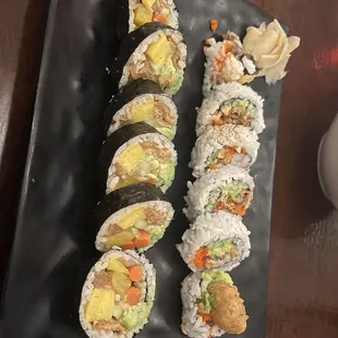 Futo maki and spider roll