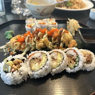 sashimi, sushi, sushi and sashimi, food