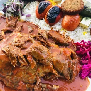 Salt baked lamb shoulder