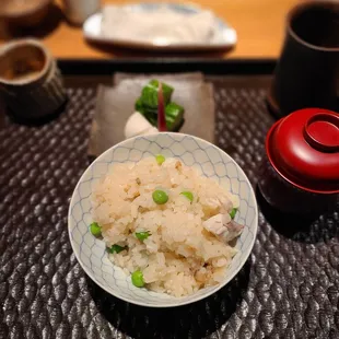 Nodoguro Rice with English Peas