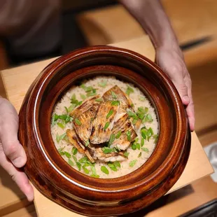 Nodoguro Rice with Kinome ( Sansho Leaves)
