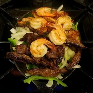 Shrimp Steak Fajita