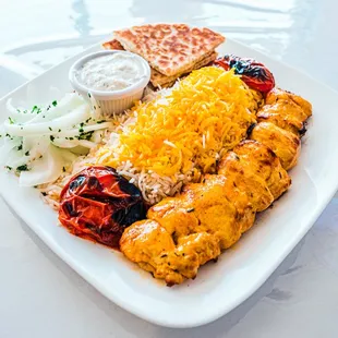 a plate of food on a table