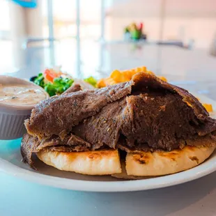 a plate of food on a table