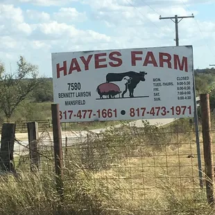 a sign for the farm