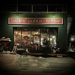 he outside of the building