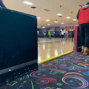 Skating rink looking towards the front door