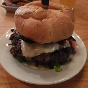 Double stack or something. They have a habanaero hot sauce that is amazing but packs a punch