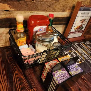 a basket of ingredients on a table