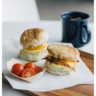 Bacon, Egg and Cheddar Biscuit Bacon, egg and cheddar, buttermilk biscuit