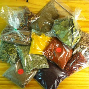 a variety of spices