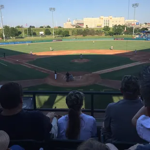 Sitting in the shade! Great stadium with a great view. The nicest seats are only $17!