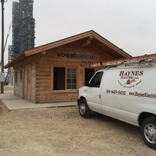 Doing project at Voestalpine plant. Wiring up new guard shack at main entrance to plant.