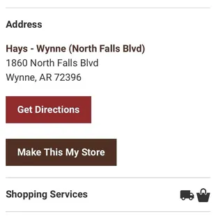 store information, directly from Hays