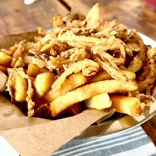 Fries and onions yummy