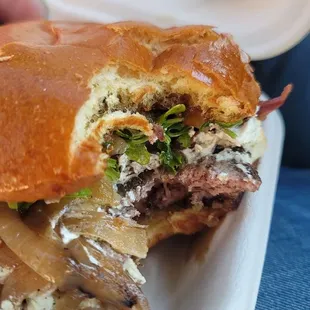 Goat cheese and fig burger