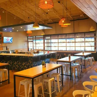 Interior dining, bar. Patio umbrella tables directly past those windows.