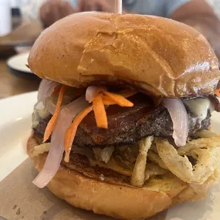 Escabeche Burger is delicious!