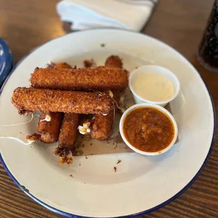 Homemade mozzarella sticks