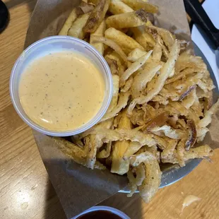 1/2 Haystack Onions 1/2 Fries