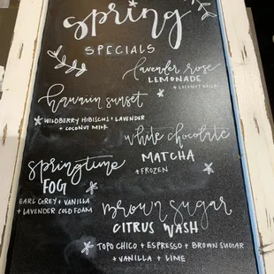 Our Spring menu specials
