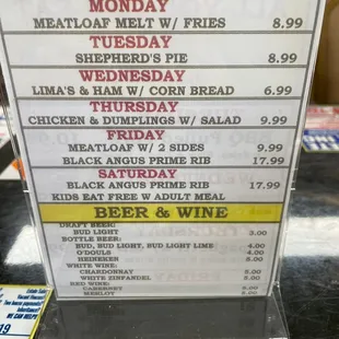 Daily Specials