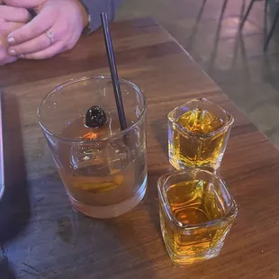 Old Fashion &amp; fireball shots