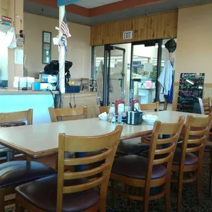 There are TWO entrances, one connects with the grocery store.