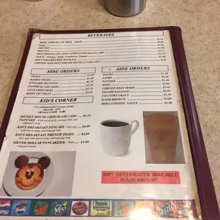 sushi and sashimi, menu