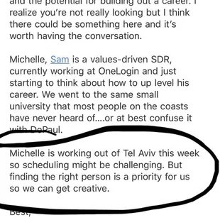 a text message from a customer