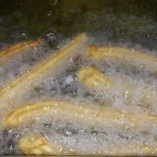frying bananas in a pan