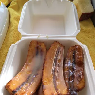 Son plátanos fritos y churros Rellenos