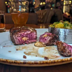8oz garlic stuffed angus steak $49