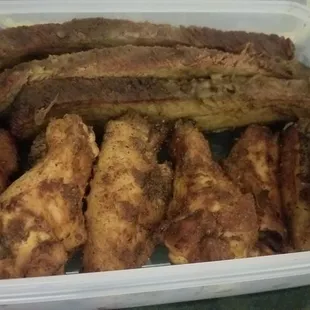 Brisket and smoked wings