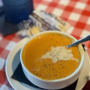 The lobster bisque and clam chowder duo