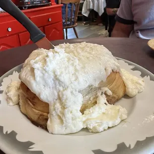 A cinnamon roll is a must when you visit Hazel's