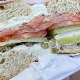 smoked salmon bagel