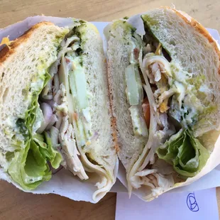 Turkey and Swiss Pesto Sandwich