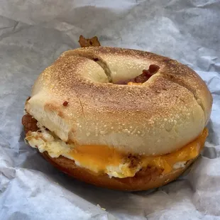 Egg and Cheese Bagel Sandwich
