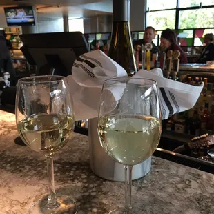 Wine at the bar.