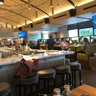 Seated in the bar area are high tops only...