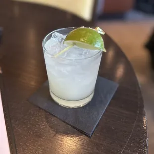 a drink on a table